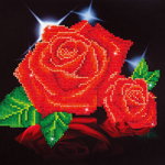 Tablou cu diamante - Trandafir roșu, 28 x 36 cm, edituradiana.ro