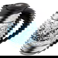 Fierbator electric, lumina LED, capacitate 1.7 l, 2200 W, control temperatura, 5 trepte de incalzire, sticla termorezistenta, Esperanza