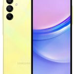 Telefon Mobil Samsung Galaxy A15, Procesor Mediatek Helio G99 Octa-Core, Super AMOLED Touchscreen 6.5", 4GB RAM, 128GB Flash, Camera Tripla 50+5+2MP, Wi-Fi, 4G, Dual Sim, Android (Galben/Non-Eu)