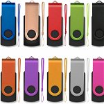 Set de 10 stick-uri de memorie USB Aretop, multicolor, 8GB, 5,6 x 1,6 x 1 cm