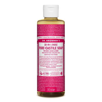 Sapun lichid de Castilia 18-in-1 cu ulei esential de trandafir, Dr. Bronner's, bio, 240 ml, ecologic, Dr.Bronners