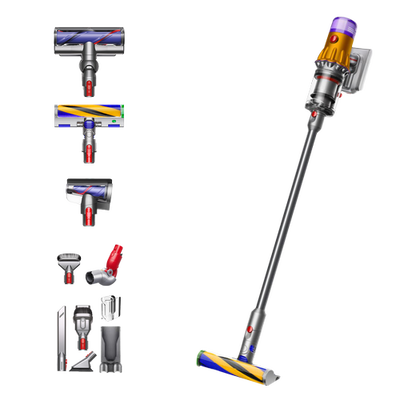Aspirator vertical fara fir Dyson V12 Slim Detect Absolute 448870-01, 545 W, cu filtru HEPA, autonomie 60 de minute, 3 moduri de curatare, Auriu