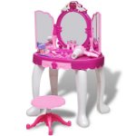 Masă de toaletă de jucărie cu 3 oglinzi, camera de joacă, lumină/sunet, Casa Practica