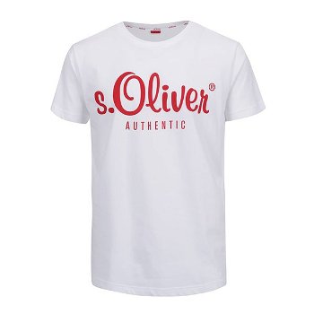 Tricou alb s.Oliver din bumbac cu print