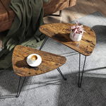 Set 2 masute de cafea, VASAGLE, stil industrial, 60 x 38 x 47,5 cm, maro rustic si negru LNT012B01