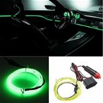 Banda LED, Lumini Ambientale Auto De Interior, Verde Fluorescent + Droser 12V, 2 Metri
