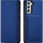 Husa pentru Samsung Galaxy S22 Plus, Hurtel, Tip carte, Magnet, Buzunar card, Piele, Albastru