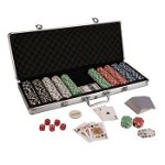 Set Poker Deluxe Master cu 500 Jetoane (11,5 g) servieta aluminiu