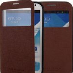 Protectie de tip Book French S-View Brown pentru Galaxy S5