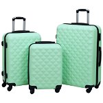 vidaXL Set de valize cu carcasă rigidă, 3 piese, verde mentă, ABS, vidaXL