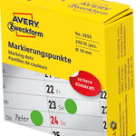 Cercuri de marcare Avery Zweckform în distribuitor Avery Zweckform, 250 buc/rolă, Ø19 mm, Verde, VERDE, Avery Zweckform