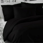 Lenjerie de pat din satin Luxury Collection, negru, 140 x 200 cm, 70 x 90 cm, Kvalitex