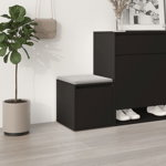 vidaXL Cutie cu sertar, negru, 40,5x40x40 cm, lemn compozit, vidaXL