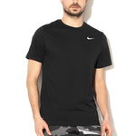 Nike, Tricou cu decolteu la baza gatului pentru fitness Dri-FIT, Alb/Negru