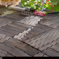 Outsunny dale exterior din lemn, 27 bucati, 30x30x2.5 cm maro  | Aosom Romania, Outsunny