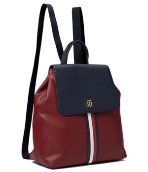 Incaltaminte Femei Tommy Hilfiger Ruby II Flap Backpack-Pebble PVC Virginia Red, Tommy Hilfiger