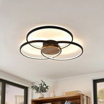 Plafoniera Riley, LED, aluminiu, natur/negru, 80 x 8 cm