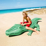 Saltea gonflabila pentru plaja Intex Ride On Crocodile, 168x86 cm, neopren, verde, Excellent Houseware