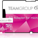 Card de Memorie Team Group Micro SDXC 256GB UHS-I cu Adaptor Roz tcusdx256guhs46