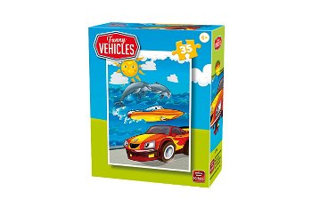 Puzzle King - Funny Vehicles, 35 piese (05775-E), King