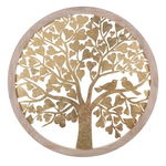 Decoratiune de perete Gold Tree, Mauro Ferretti, 80x80 cm, fier, auriu, Mauro Ferretti