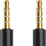 Cablu Vipfan Cablu mini jack 3.5mm AUX Vipfan L04 1m, placat cu aur (negru), Vipfan