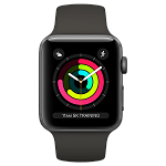 Apple Watch Series 3 38mm, MTF02MP/A, Black Sport Band, space grey