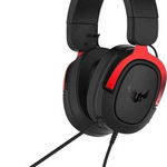 Casti gaming ASUS TUF Gaming H3, difuzoare 50mm, banda de sustinere din otel inoxidabil, compatibile multiplatforma, 3.5mm, Negru/Rosu, Asus