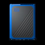 SSD Extern WD My Passport Go, 500GB, negru si albastru,
