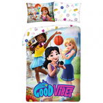 Lenjerie de pat Lego Friends Good Vibes, 2 Piese, 2 Fete, 140Ã 200 cm, 70Ã 90 cm, 100% Bumbac, Multicolor