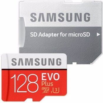 Card de memorie Samsung Micro-SDXC EVO Plus 128GB, Class 10, UHS-I U3 + adaptor SD
