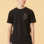 New Era tricou din bumbac Boston Red Sox Metallic Print culoarea negru, cu imprimeu 12893117-black, New Era