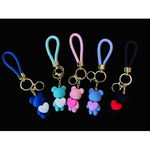 Accesoriu pentru geanta/chei, model ursulet cu inimioara, multicolor, en-gros, 