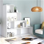 vidaXL Bibliotecă/Separator cameră, alb, 155x24x160 cm, lemn prelucrat, vidaXL