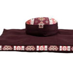 Set perne de meditatie Kolossal Bordo, Zabutan cu perna rotunda 36x14 cu husa detasabila + Meditatie cadou - Copie, HillVital