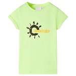 Tricou pentru copii, galben neon, 104, vidaXL