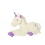 Unicorn alb cu mov jucarie din plus 110 cm