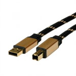 Cablu imprimanta USB 2.0 A-B T-T 4.5m Gold, Roline 11.02.8805, Roline