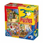Set 3 puzzle basme D-Toys, 6/9/16 piese