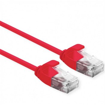 Cablu de retea Slim cat 6A UTP LSOH 0.5m Rosu, Roline 21.15.3912, Roline