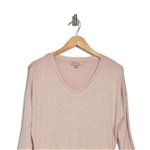 Imbracaminte Femei Philosophy Apparel Cozy V-Neck T-Shirt Pink Romance Heather