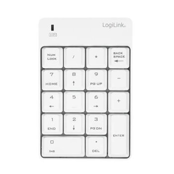 Tastatura numerica Logilink ID0186 Wireless USB Alb