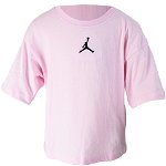 Nike, Tricou cu decolteu la baza gatului si broderie logo discreta Jordan Essentials, Roz pal, 122-128 CM