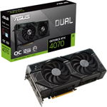 Asus Placa video ASUS GeForce RTX 4070 DUAL OC 12GB GDDR6X 192-bit DLSS 3.0, Asus