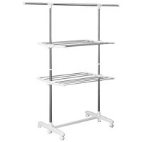 Suport de rufe HOMCOM, extensibil, cu 3 niveluri, cu brațe pliabile, roti, uscător de rufe pentru interior și exterior, Alb, 83-136,5 x 45,5 x 154 cm | Aosom Romania, HOMCOM Suport de rufe HOMCOM, extensibil, cu 3 niveluri, cu brațe pliabile, roti, uscător de rufe pentru interior și exterior, Alb, 83-136,5 x 45,5 x 154 cm | Aosom Romania, HOMCOM