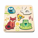 Puzzle educativ tactil Animalute din padure, Tender Leaf Toys