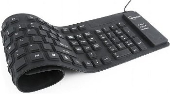 Tastatura Flexibila cu fir GEMBIRD KB-109F-B, USB, Black