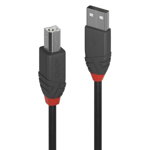 Cablu transfer Lindy LY-36675, USB 2.0 Type A to B, 5m, Anthra Line, LINDY