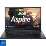 Laptop Acer Gaming 15.6'' Aspire 7 A715-76G, FHD IPS, Procesor Intel® Core™ i7-12650H (24M Cache, up to 4.70 GHz), 16GB DDR4, 512GB SSD, GeForce RTX 2050 4GB, No OS, Charcoal Black
