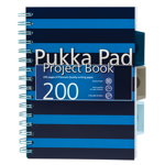 Caiet cu spirala si separatoare Pukka Pads Navy Project Book A5 200 pag matematica albastru, Pukka Pad